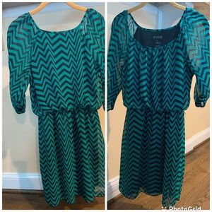 Shear zig zag print dress